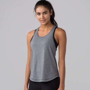 lululemon athletica Tops - Lululemon Gray Long Distance Tank, Size 6 lululemon athletica Tops - Lululemon Gray Long Distance Tank, Size 6